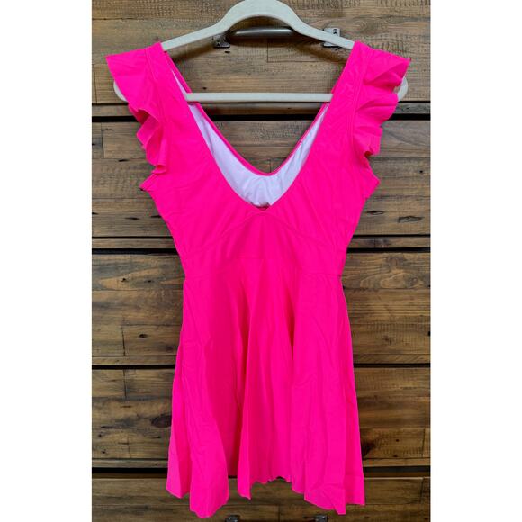CUPSHE Women's Pink V-Neck Swim Dress Size M - Picture 2 of 6